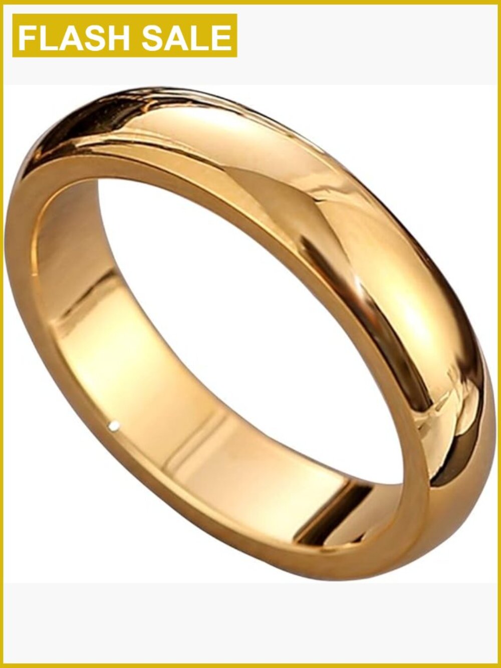 Stackable Stainless Steel Band Ring High Polish Dome Comfort Fit Wedding Ring
